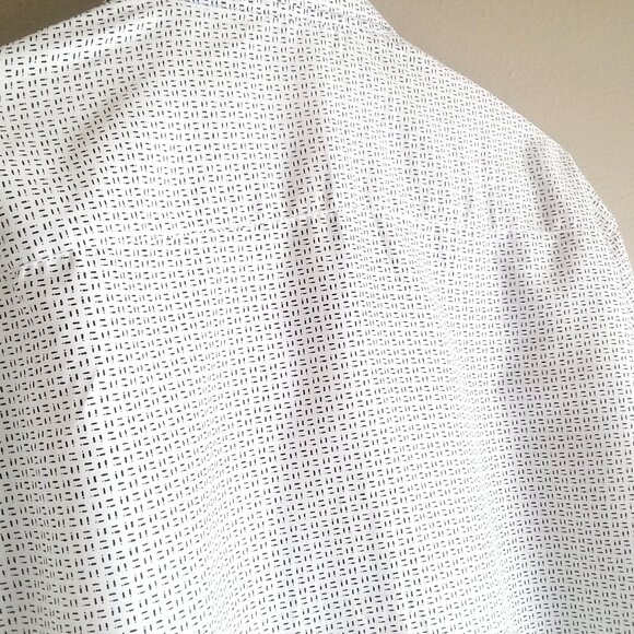 Nine West Men's Long Sleeve Dress Shirt M - Slim Fit White with Black Design NWT - Picture 11 of 16